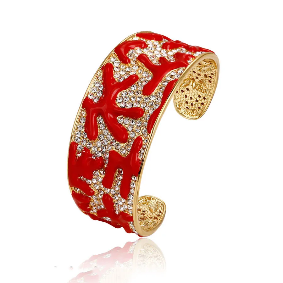 bangle-121 xuping indian sex wholesale fashion jewelry adjustable designer gold plated enamel bracelet bangle for Saudi Arabia