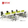 Modern fashion white office partition 8 seater workstation table desk