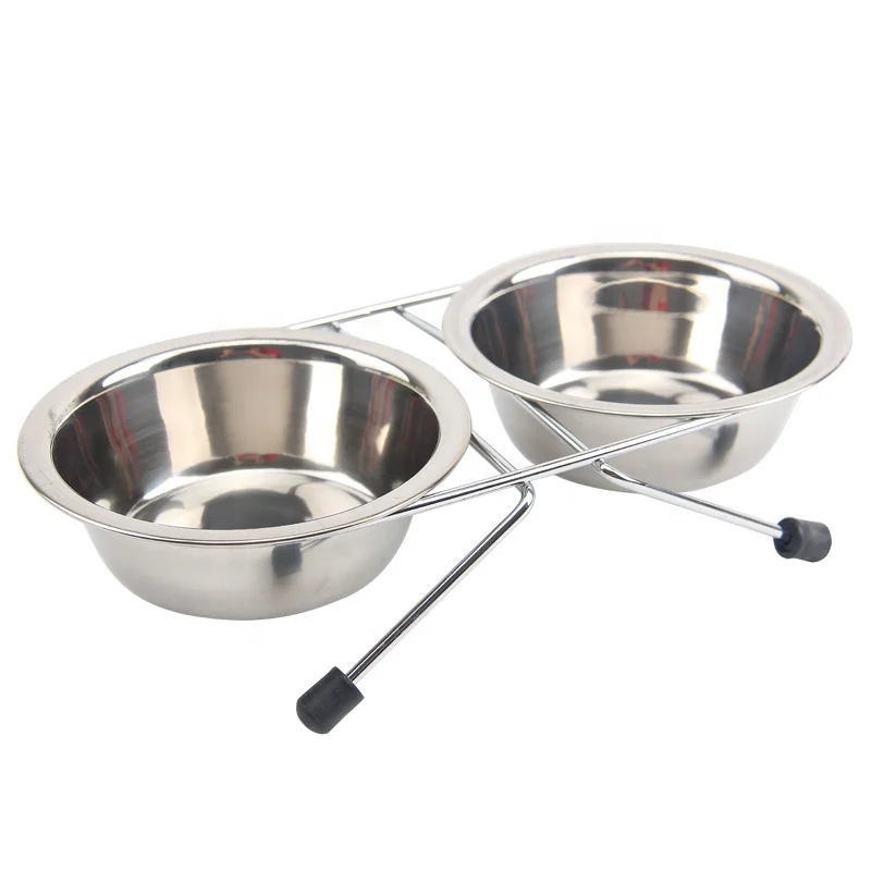 Pet feeder wholesale anti skid stainless steel pet dog cat feeding food water bowl with stand, Silver
Pet feeder wholesale anti skid stainless steel pet dog cat feeding food water bowl with stand, Silver