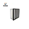 Stainless steel frame commercial V form glass fiber combined type medium hvac air conditioner industrial air filter