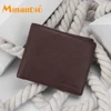 MINANDIO Custom brand change pocket gents credit card mens bifold leather wallet