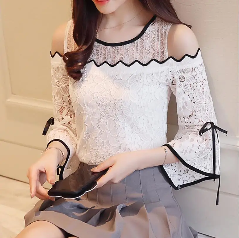 2021 New Women's Fashion Lace Chiffon Stitching Blouse Flare Sleeve Top Lace O-neck Blouse, As shown
2021 New Women's Fashion Lace Chiffon Stitching Blouse Flare Sleeve Top Lace O-neck Blouse, As shown