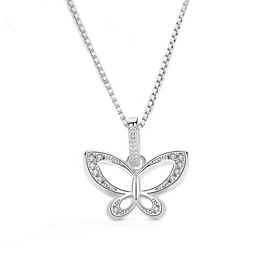 Luxury Jewelry 925 Sterling Silver Butterfly Pendant Necklace Clear CZ Rhinestones for Women Gift
Luxury Jewelry 925 Sterling Silver Butterfly Pendant Necklace Clear CZ Rhinestones for Women Gift