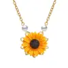 Fashion Simple Imitate Pearl Bib Chokers Sunflower Collar Necklace