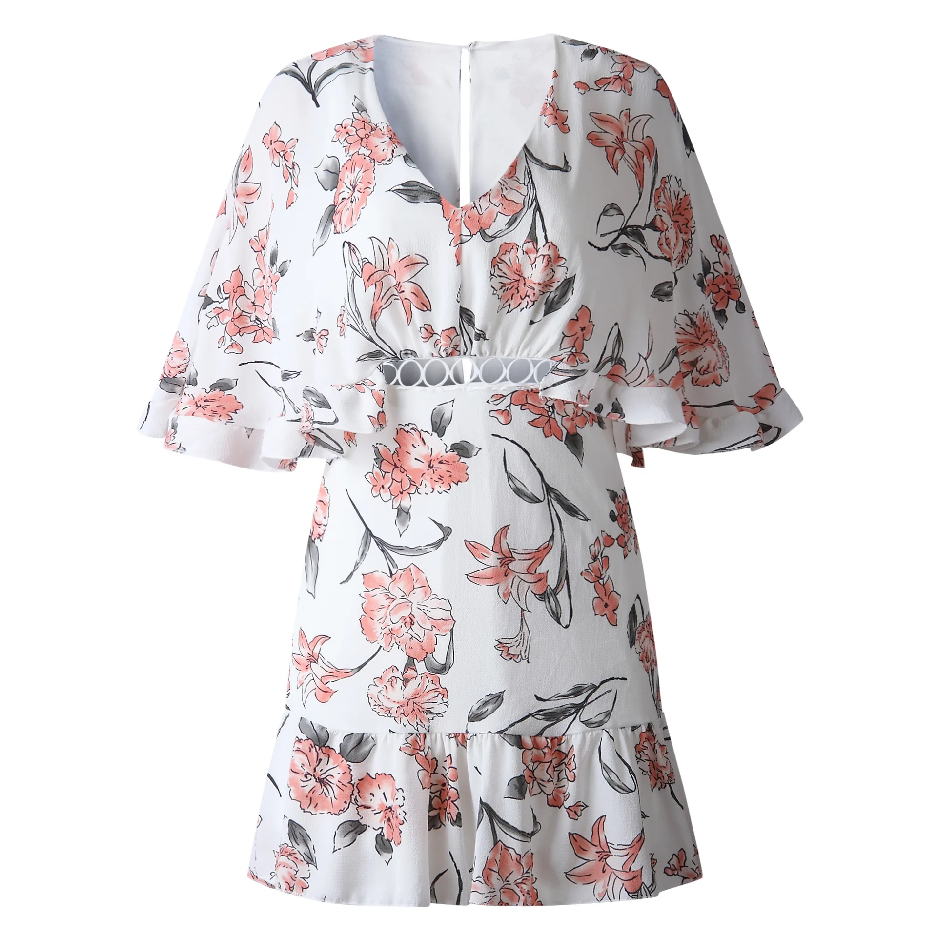 Women Summer Dresses Plus Size Lotus Leaf Side Zipper Dress Floral Sexy Dress, Shown
Women Summer Dresses Plus Size Lotus Leaf Side Zipper Dress Floral Sexy Dress, Shown