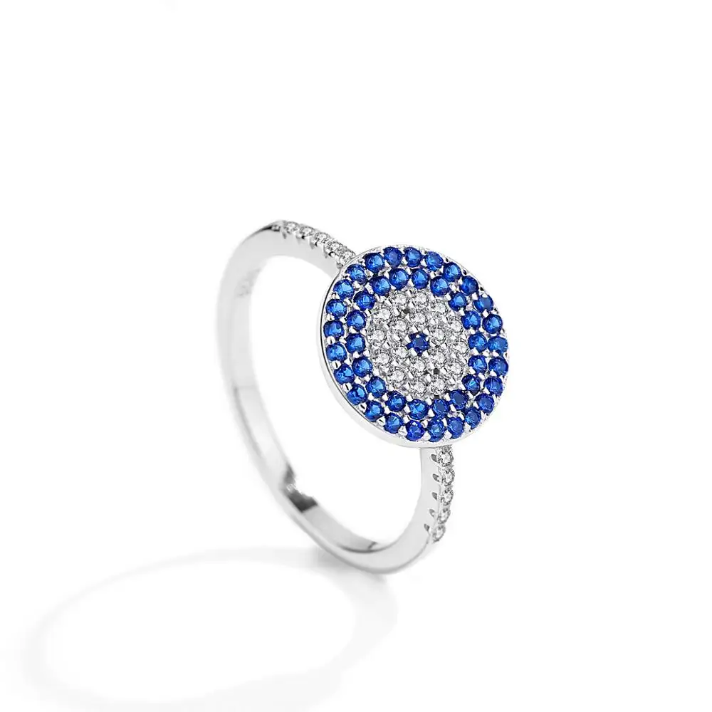 Fashion 925 Sterling Silver Ring Cubic Zircon Shinning Blue Lucky Eye Ring For Woman Silver Jewelry Gift, Silvery
Fashion 925 Sterling Silver Ring Cubic Zircon Shinning Blue Lucky Eye Ring For Woman Silver Jewelry Gift, Silvery