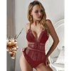 Lover-Beauty Hot Sale Solid Color V Neck Lace Club Wear Ladies Sexy Suspender Bodysuits