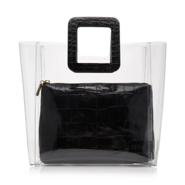 Designer women transparent PVC handbag set color-block large capacity fashion leather tote bag for lady, Black/brown/white/nude
Designer women transparent PVC handbag set color-block large capacity fashion leather tote bag for lady, Black/brown/white/nude