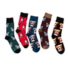 Low MOQ Unique animal pattern customized Mens Cotton Socks Bright Colorful Happy Mens Cotton dress socks wholesale