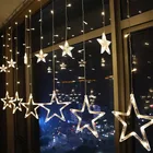 Beautiful decorate home ramadan christmas star curtain holiday fairy light
