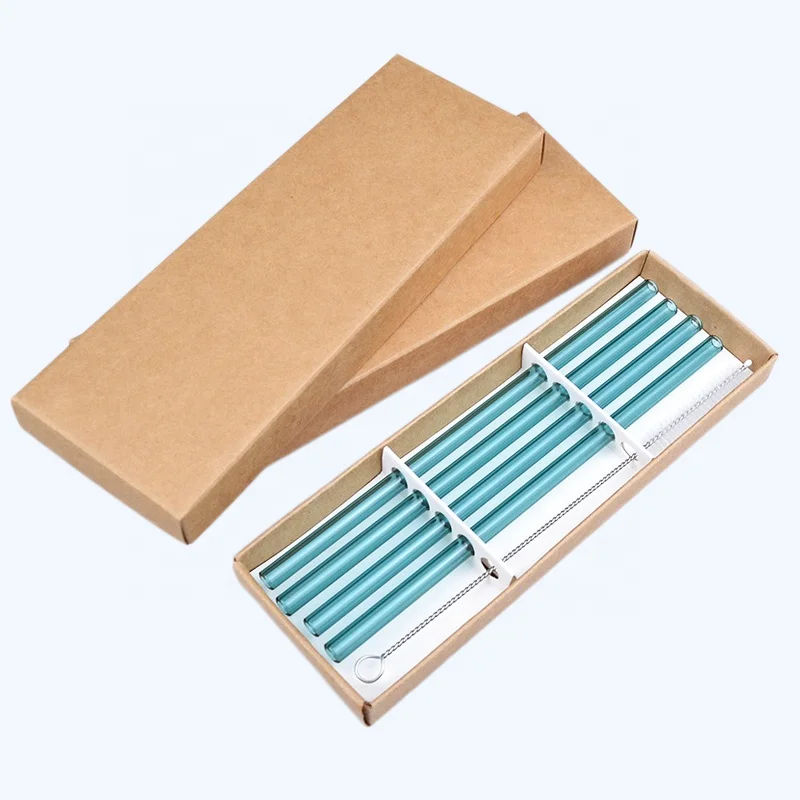 borosilicate colorful 8*200mm staight and bent glass drinking straw set 4+1brush packaged in one box
borosilicate colorful 8*200mm staight and bent glass drinking straw set 4+1brush packaged in one box