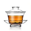 200ml Wholesale Small Gongfu Tea Cup Set Borosilicate Glass Gaiwan Saucer Lid Set