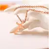 XL01 Korean religious titanium steel cross necklace fashion cross clavicle chain female pendant wild 18k gold necklace ornament
