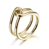 Fashion Women Statement Engagement Promise Band Gold Plated Stainless Steel Knot Rings