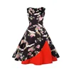 Indian Women Vintage Short Formal Dress Bodycon Sleeveless Formal Evening Party Prom Swing Floral Elegant Solid Ladies Dress