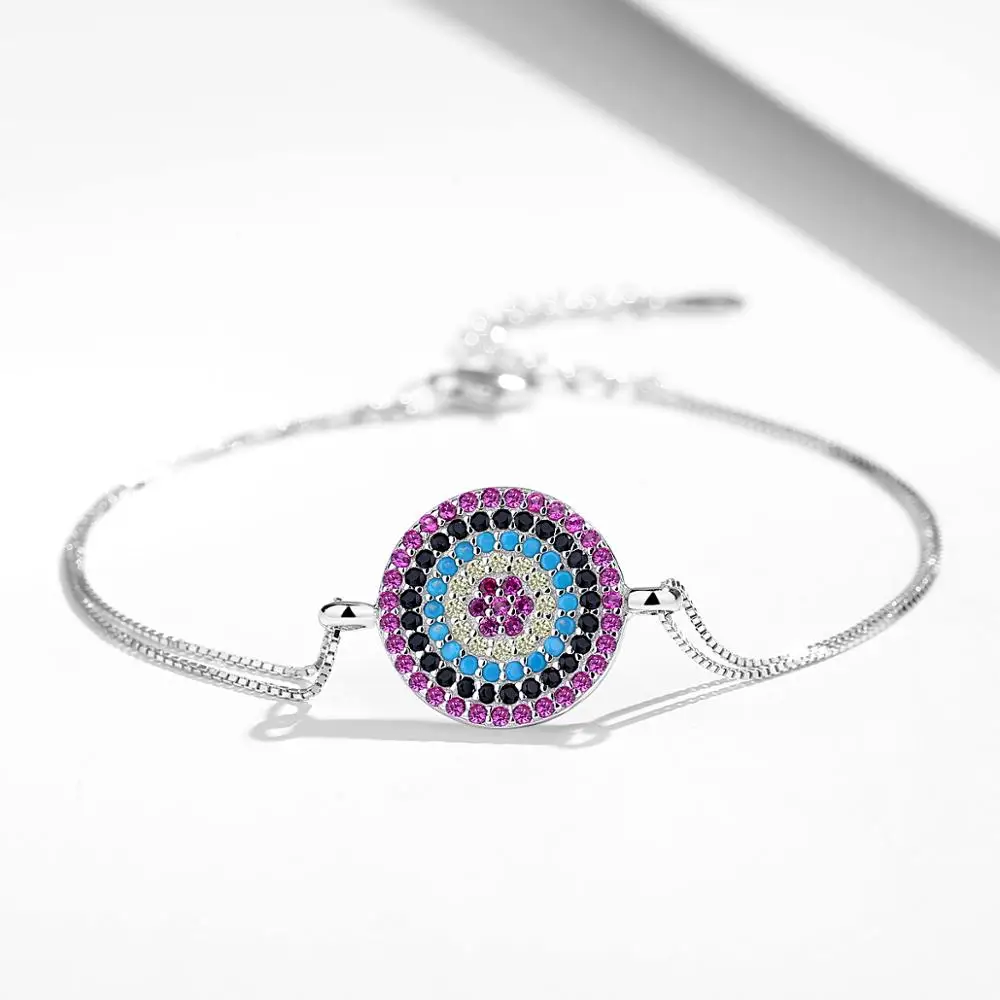 Vintage 925 Sterling Silver Bracelet With Cubic Zircon Colorful Lucky Eye Bracelets & Bangles For Woman Fashion Jewelry Gift
Vintage 925 Sterling Silver Bracelet With Cubic Zircon Colorful Lucky Eye Bracelets & Bangles For Woman Fashion Jewelry Gift