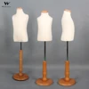 High quality white cotton children bust dress form dummy/mannequins with wooden base for kids clothing store