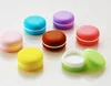 Color Macaron Plastic PP jar 5g 10g for lip paste, eye cream, eye shadow cosmetic packaging.