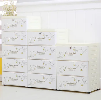 38cm Wide 5 Tier Clothes Baby Drawer Storage Cabinet Plastic
