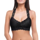 woman bralette lace bra racerback padded black tops bras removable bralettes sexy womens bustier halter 34b 34d
