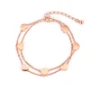 Faye Jewelry Custom Stainless Steel Heart Charm Adjustable Ladies Chain Bracelet