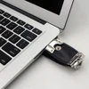 Ekinge embossed logo leather usb flash drive with Keychain USB 2.0 3.0 8gb 16gb creative gift pendrive