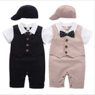 Baby Clothing Autumn Short-Sleeved Gentleman Jumpsuit Baby Boy Newborn Clothes Children Crawling Suit