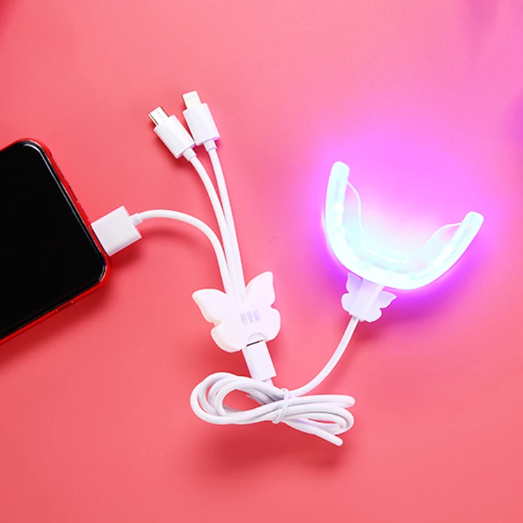home use USB connect mini portable iphone teeth whitening light lamp, White 
home use USB connect mini portable iphone teeth whitening light lamp, White