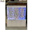 french baroque style glossy white nail polish rack display with led lighting