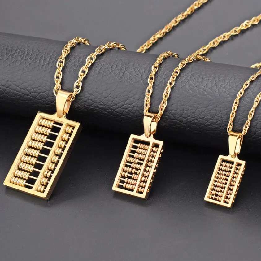 Shake sound with a fortune abacus high quality titanium steel stainless steel abacus pendant can move beads
Shake sound with a fortune abacus high quality titanium steel stainless steel abacus pendant can move beads