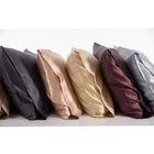 Cheersee organic pure solid black custom wholesale pillowcase satin 16 19 22mm 100% mulberry silk pillow case with zipper