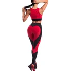 Dongguan Sports Apparel Patchwork Pants Tropical Women's Activewear Leggings with Heart Shape Butt