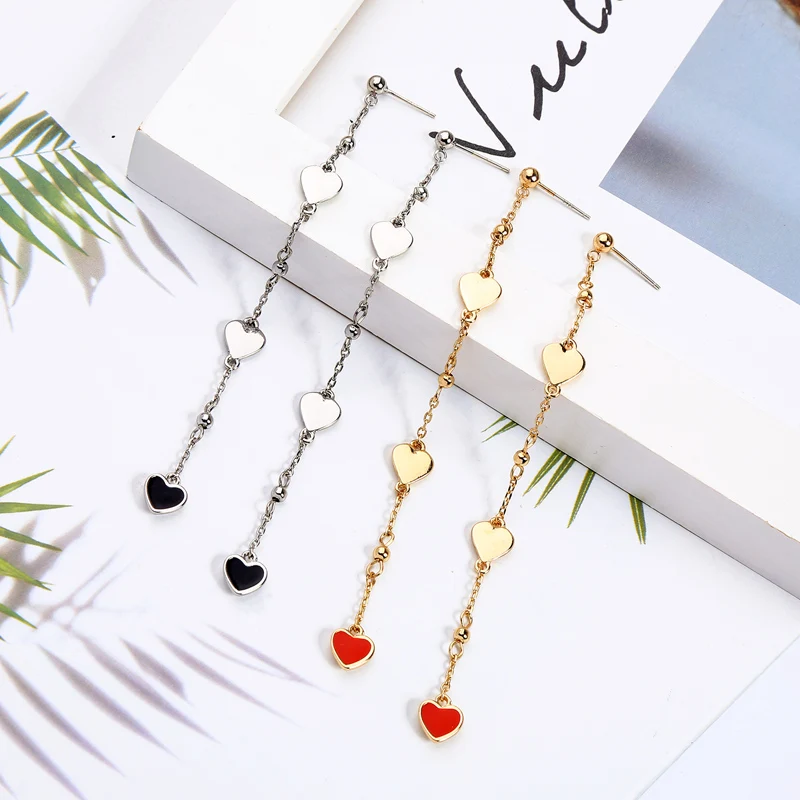 ed01972d Minimalist 925 Silver Post Heart Shaped Gold Earrings for Cute Girls,Long Chain Enamel Pendant Earrings for Women
ed01972d Minimalist 925 Silver Post Heart Shaped Gold Earrings for Cute Girls,Long Chain Enamel Pendant Earrings for Women