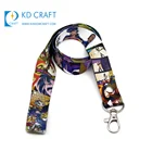 Free sample design your own heat transfer printed cartoon anime custom logo lanyard no minimum order