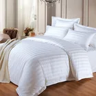 Wholesale Hotel Linen 250TC 100% Cotton 3cm Stripe Bedding Set