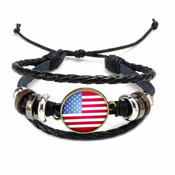 Handmade beaded flag leather bracelets fans souvenirs custom pattern bracelets custom bracelet charm, Picture shows
Handmade beaded flag leather bracelets fans souvenirs custom pattern bracelets custom bracelet charm, Picture shows