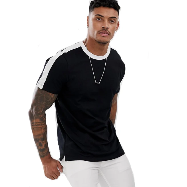 High-quality Custom 2019 hot style black men's gym fitness contrast side stripe T-shirt, Customizable
High-quality Custom 2019 hot style black men's gym fitness contrast side stripe T-shirt, Customizable