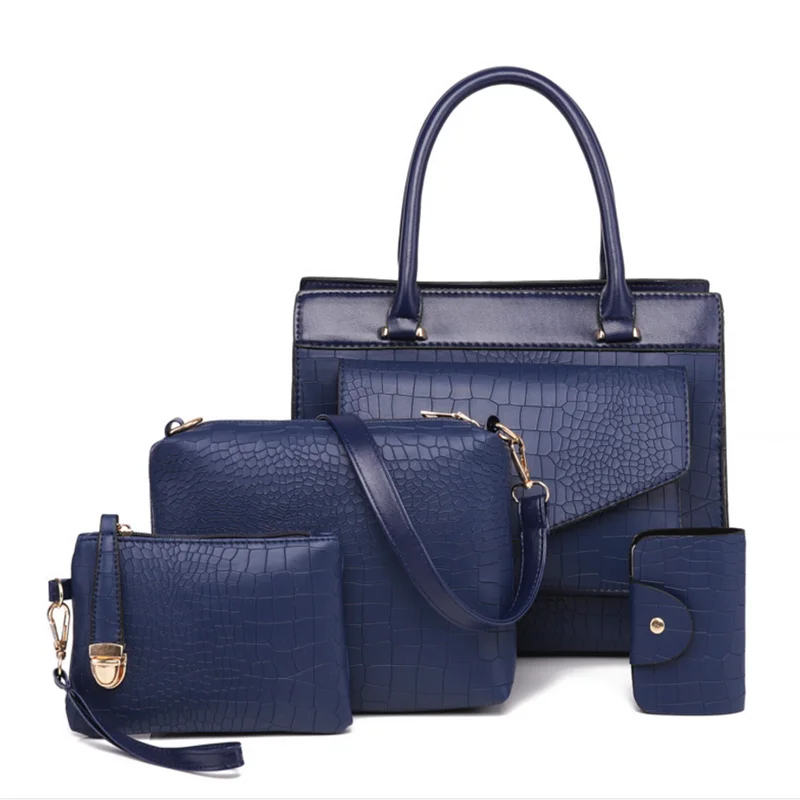 2019 new crocodile pattern handbag set 4pcs with a group set bags fashion shoulder handbag, Red / black / gold / navy blue
2019 new crocodile pattern handbag set 4pcs with a group set bags fashion shoulder handbag, Red / black / gold / navy blue