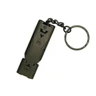 Metal Double Pipe High Decibel Outdoor Emergency Survival Whistle with Keychain