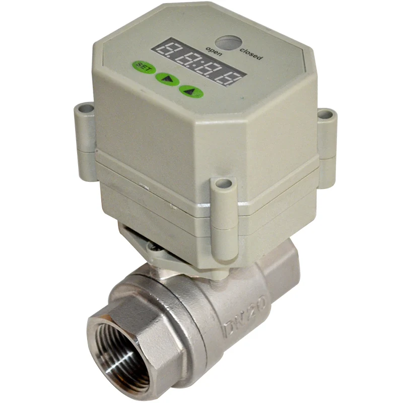 DN20 3/4 "9-24 V SS304 Электрический таймер контролируемой автоматической воды шаровой клапан