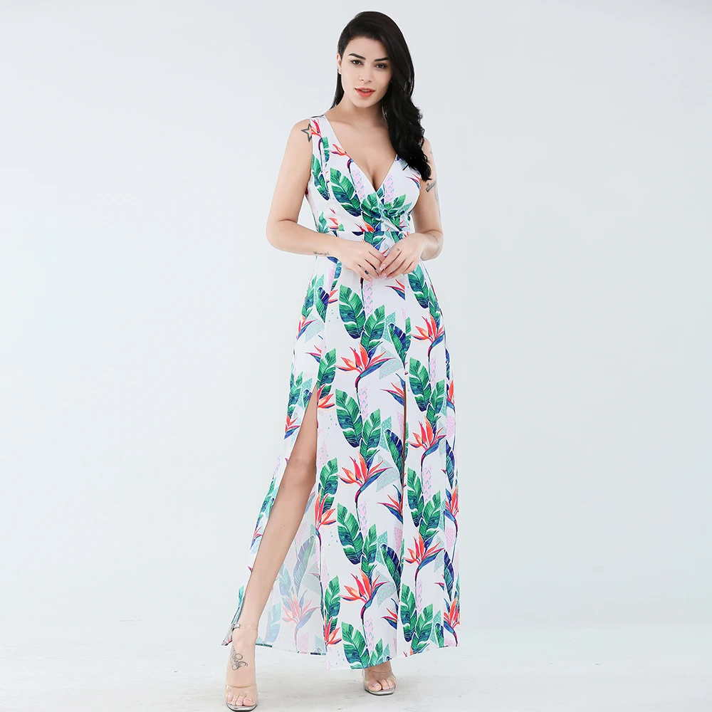 Customized New Design Sexy V neck Print Sleeveless print casual Beach Dress, Shown
Customized New Design Sexy V neck Print Sleeveless print casual Beach Dress, Shown