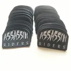 3d pvc rubber patch in stock white letters riders design 10.5x7cm