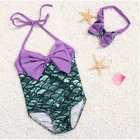 New design cute baby girl bathing suit kids swimwear with headband
