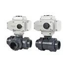 COVNA DN50 2 inch 2 Way Full Port 12V DC Electric Actuated PVC Plastic True Union Motorized Ball Valve