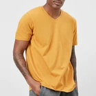oem service basic style short sleeve slim fit v neck fashion men t shirt