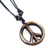 Hand-knitted resin and peace sign men's necklace