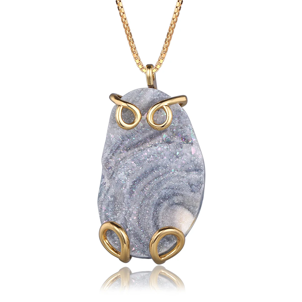 Fashion gold plating natural healing quartz stone sun crystal druzy charm pendant necklace jewelry for women mother's day gift, Mix color
Fashion gold plating natural healing quartz stone sun crystal druzy charm pendant necklace jewelry for women mother's day gift, Mix color