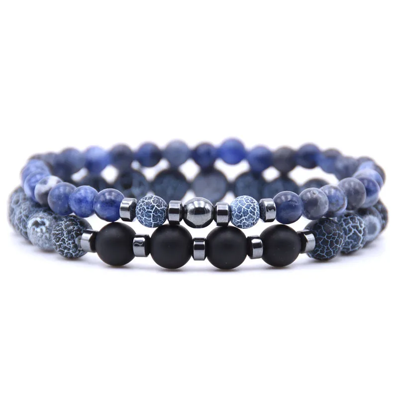 2PCS/Set Natural Stone Bracelets For Women Men Elastic Rope Beads Hematite Bracelet Fashion Charm Jewelry (SK257), As picture
2PCS/Set Natural Stone Bracelets For Women Men Elastic Rope Beads Hematite Bracelet Fashion Charm Jewelry (SK257), As picture