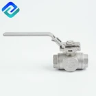 Stainless steel investment casting 3 way ball valve