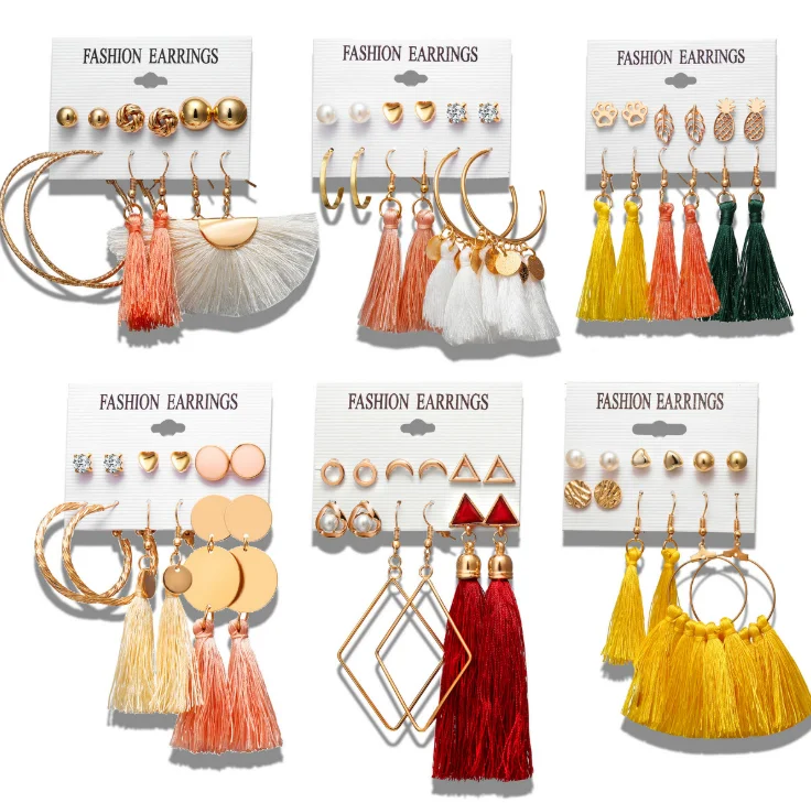 9 Design Fashion Long Tassel Stud Earrings Set For Women Girl 2019 Bohemian Geometric Earring Moon Star Women ear Jewelry Set, Picture
9 Design Fashion Long Tassel Stud Earrings Set For Women Girl 2019 Bohemian Geometric Earring Moon Star Women ear Jewelry Set, Picture